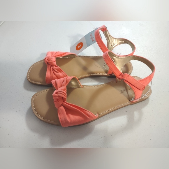NWT Cat & Jack Girls Coral Spring Easter Sandals Size 3 - Picture 2 of 3